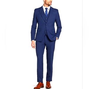 Egara Blue Skinny Fit Suit (No Vest) Pants Sold Separately
